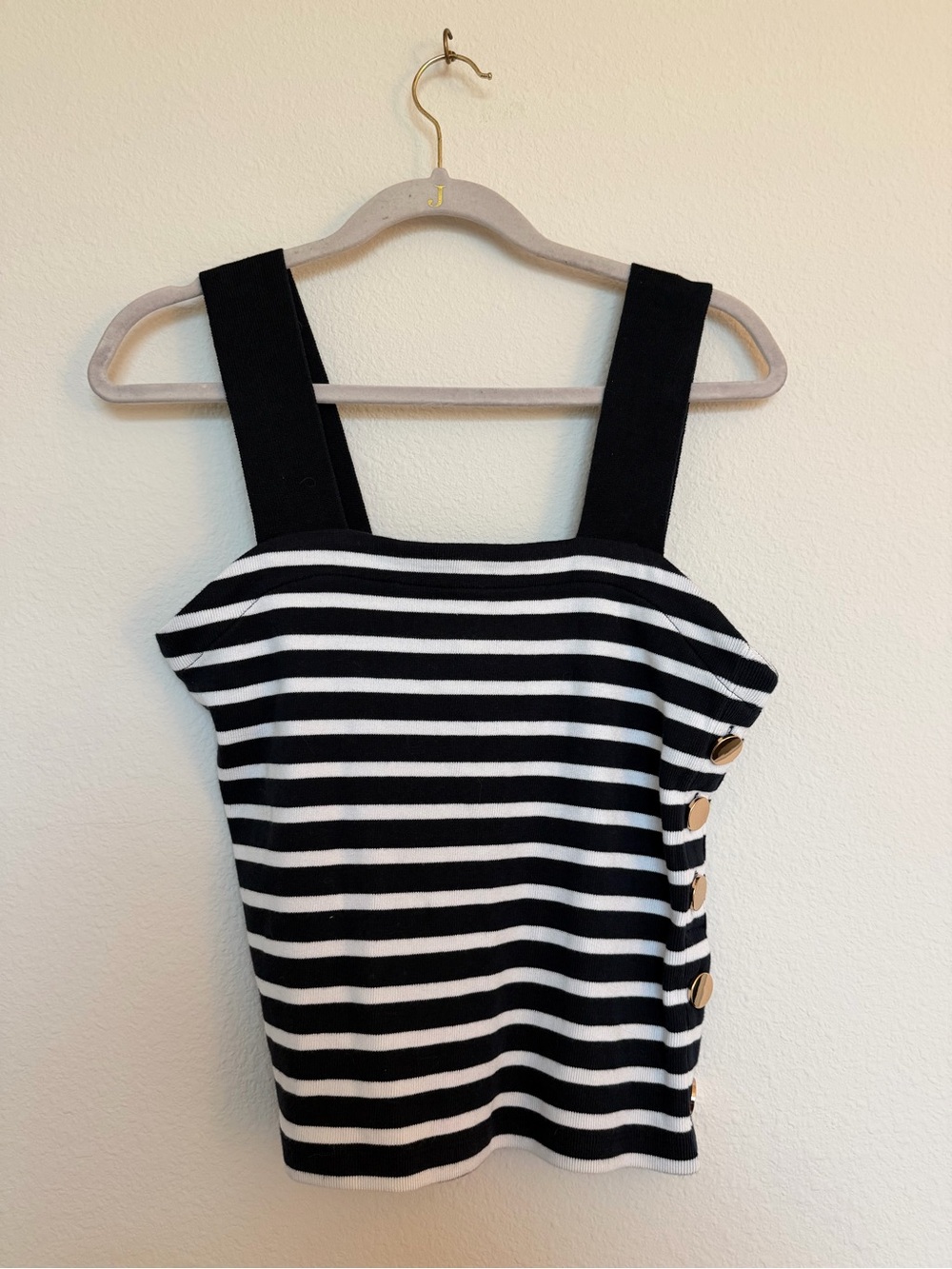NWT Ann Taylor Navy and White Striped Tank Top Size XS